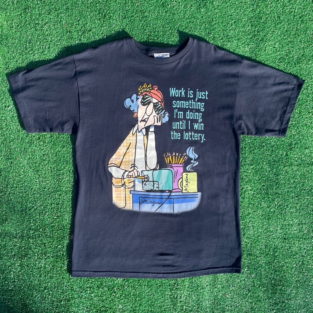 Vintage NWT Navy Graphic Maxine Tee - 'Work Is Just Something I’m Doing’